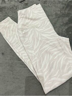 REX High-Waist White Zebra-Print Leggings Size S/P
